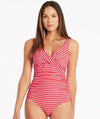 Sea Level Chamarel Cross Front B-DD Cup One Piece Swimsuit - Coral Swim 8 Coral