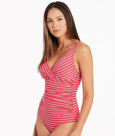 Sea Level Chamarel Cross Front B-DD Cup One Piece Swimsuit - Coral Swim