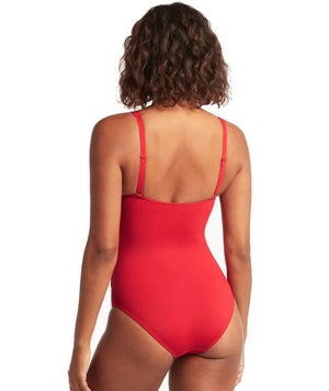 Sea Level Eco Essentials Cross Front A-DD Cup One Piece Swimsuit - Red Swim 