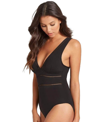 Sea Level Essentials Spliced B-DD Cup One Piece Swimsuit - Black Swim