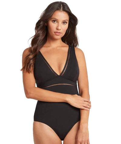 Sea Level Essentials Spliced B-DD Cup One Piece Swimsuit - Black Swim