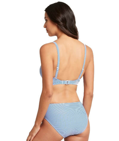 Sea Level Positano Stripe Mid Bikini Brief - Azure Swim