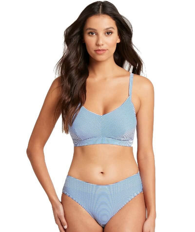 Sea Level Positano Stripe Mid Bikini Brief - Azure Swim