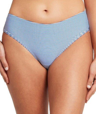 Sea Level Positano Stripe Mid Bikini Brief - Azure Swim