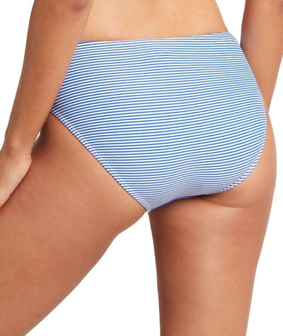 Sea Level Positano Stripe Mid Bikini Brief - Azure Swim