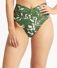 Sea Level Retreat Wrap High Waisted Brief - Olive Swatch Image