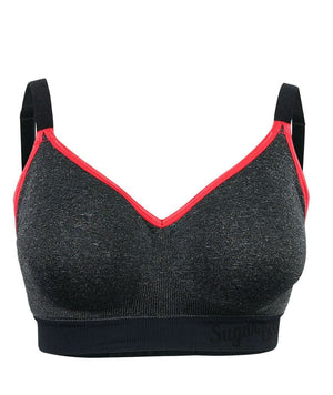 thumbnailSugar Candy Crush Fuller Bust Seamless F-HH Cup Lounge Bra - Charcoal Bras 