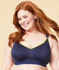 Sugar Candy Crush Fuller Bust Seamless F-Hh Cup Wire-Free Lounge Bra - Denim Swatch Image