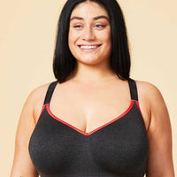 Sugar Candy Crush Fuller Bust Seamless F-Hh Cup Wire-Free Lounge Bra - Charcoal
