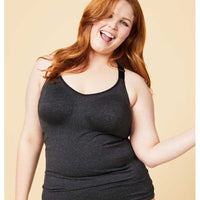 Sugar Candy Fuller Bust Seamless F-HH Cup Lounge Tank - Charcoal