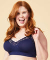 Sugar Candy Lux Fuller Bust Seamless F-HH Cup Lounge Bra - Navy Bras