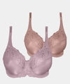 Triumph Embroidered Minimiser Bra 2-Pack - Lilac/Chocolate Mousse Bras
