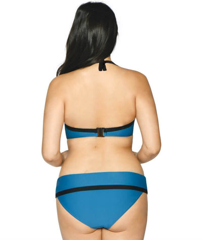 Curvy Kate Rock The Pool Halterneck Bikini Top - Petrol Blue Swim